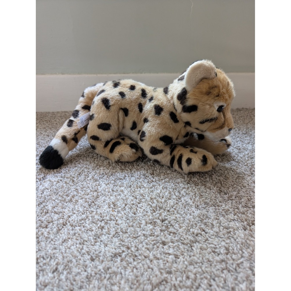 FAO Schwarz Cheetah Plush Kids 15in Tan Excellent Spotted Big Cat Stuffed Animal